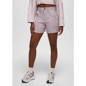 Prana Stretch Zion Cargo Short 5" Women's 10 Haze Standard Fit High Rise Stretch